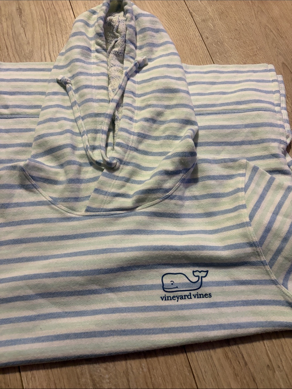 Vineyard Vines Light Blue & White Striped Sherpa-Lined Hoodie - Picture 3 of 6